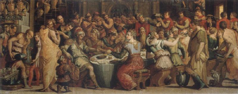 VASARI, Giorgio The festival meal in Ester